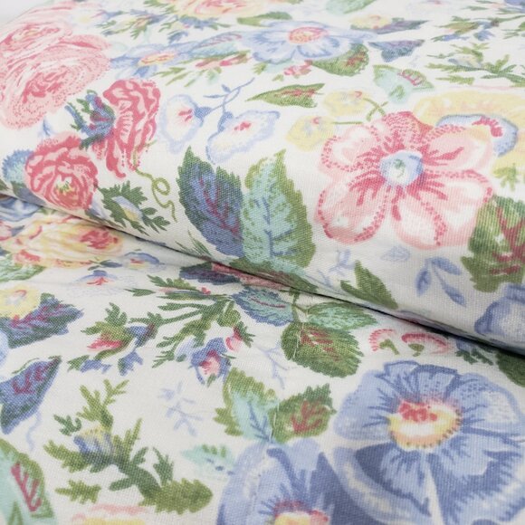 Pair of Laura Ashley Quartet Pastel Floral Curtain Panels with Tiebacks  82 X 84 - Picture 5 of 7